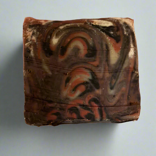 Clear skin charcoal soap bar with clay, sage, and patchouli for acne-prone skin