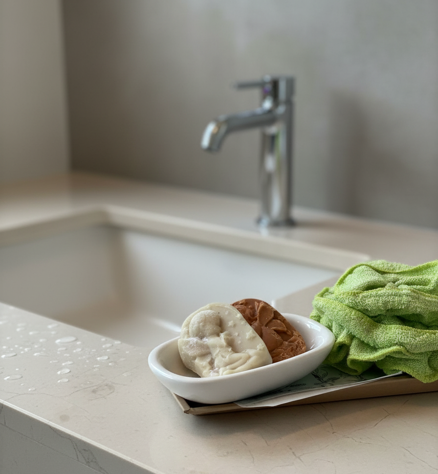 Angel Soap Gift Basket | Elegant Bath Set with Tub Holder & Sponge