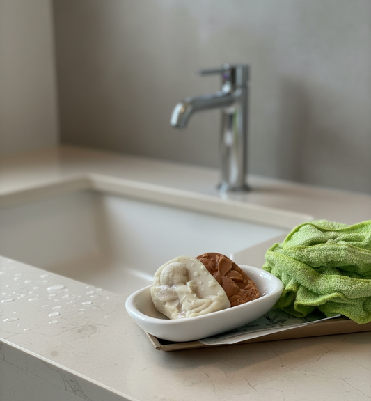 Angel Soap Gift Basket | Elegant Bath Set with Tub Holder & Sponge