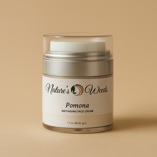 Pomona Face Cream in glass jar with Swiss apple stem cells for radiant, youthful skin