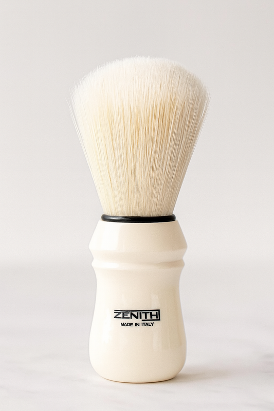 Zenith shaving brush with boar bristles made in Italy for traditional wet shaving