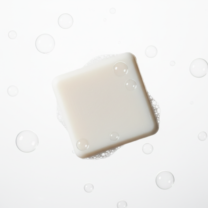 plain square white soap wuth bubbles